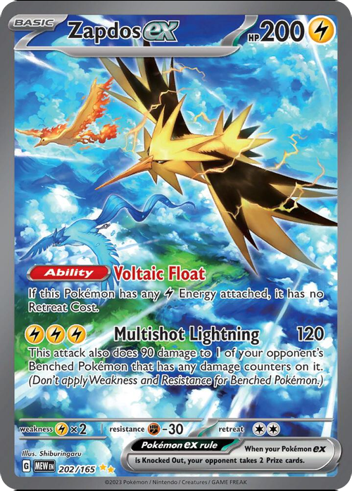Zapdos ex - 202/165 from SV: Scarlet & Violet 151
